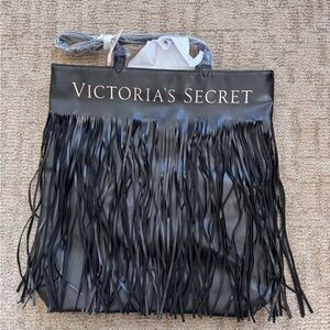 NWT Victoria's Secret Limited Edition 2018 Black Flirty Fringe Tote Bag